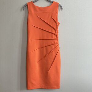 Calvin Klein Orange Midi Cocktail Dress. Sleeveless dress summer wedding Size 6
